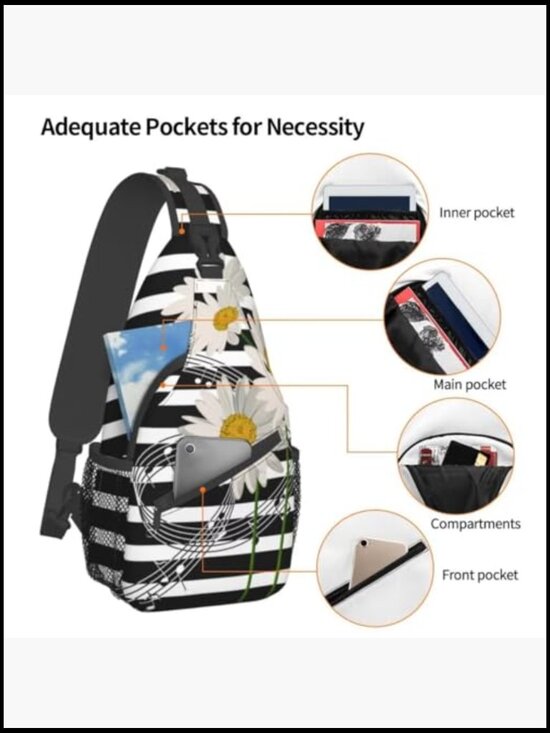 Unisex Sling Bag Crossbody Backpack Casual Daypack Travel Hiking Shoulder Bag